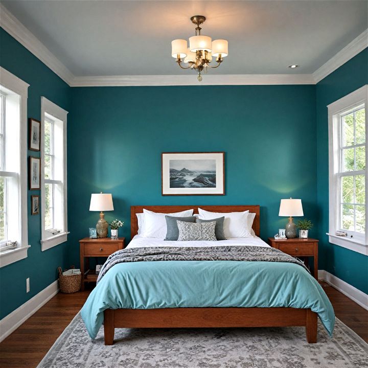 cool teal bedroom paint color