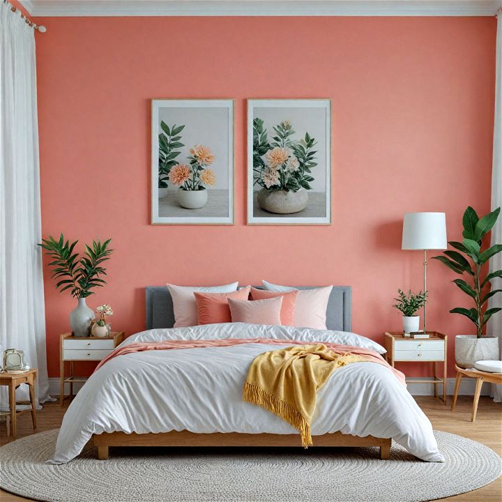 coral pink accent wall color