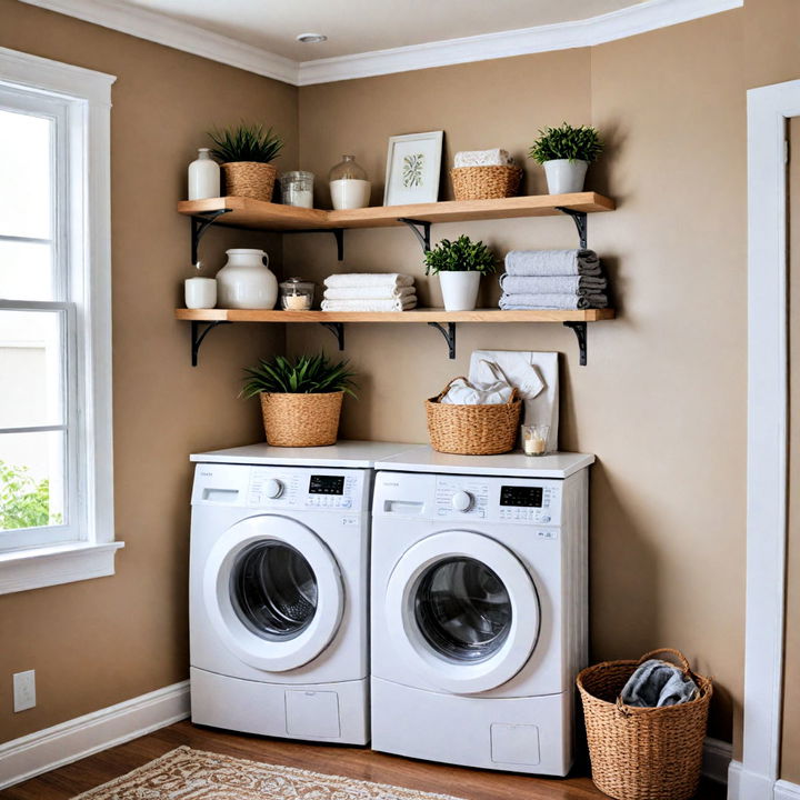 corner shelves for additional storage