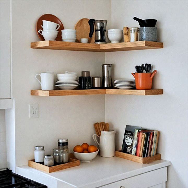 corner shelves for small kitchen storage