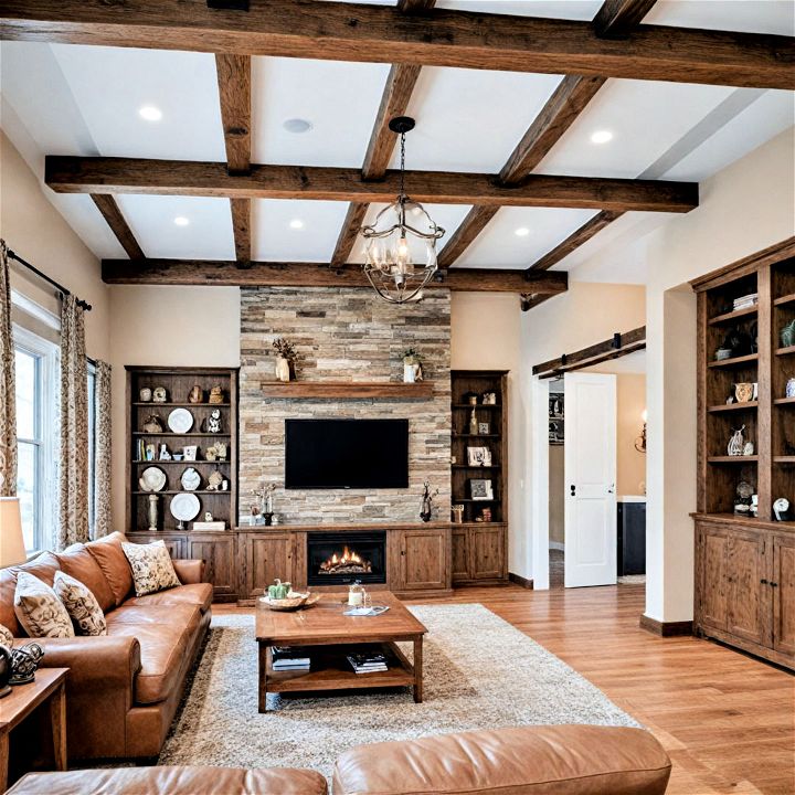 cost effective faux wood beam ceiling