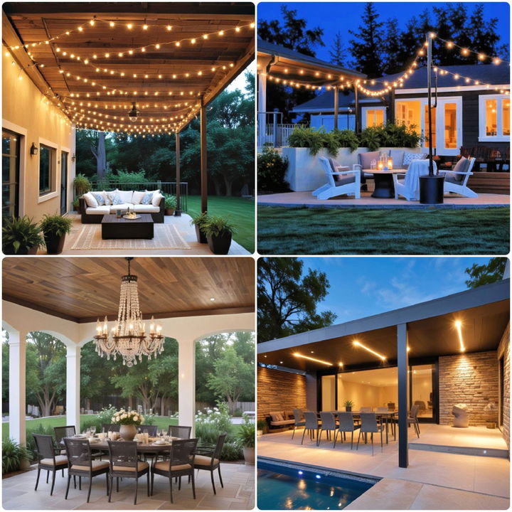 covered patio lighting ideas