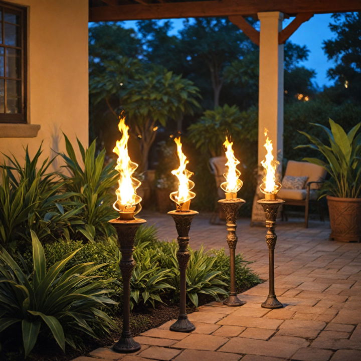 covered patio torches