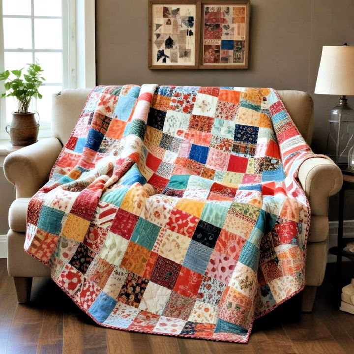 cozy and colorful patchwork quilt