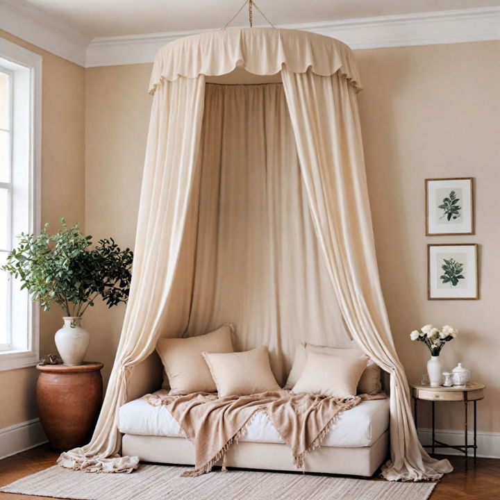 cozy and inviting hang a fabric canopy