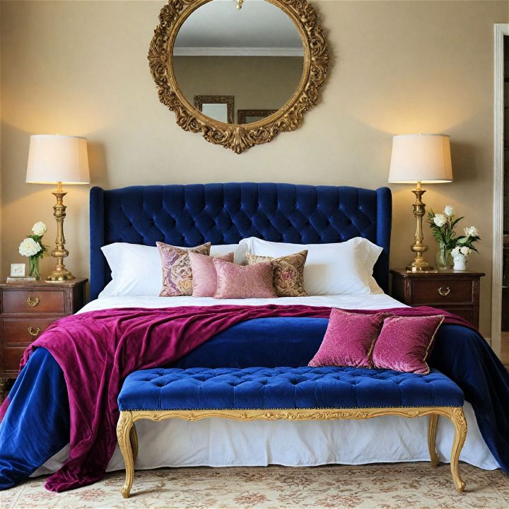 cozy and opulent velvet upholstery