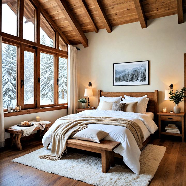 cozy and rustic alpine bedroom