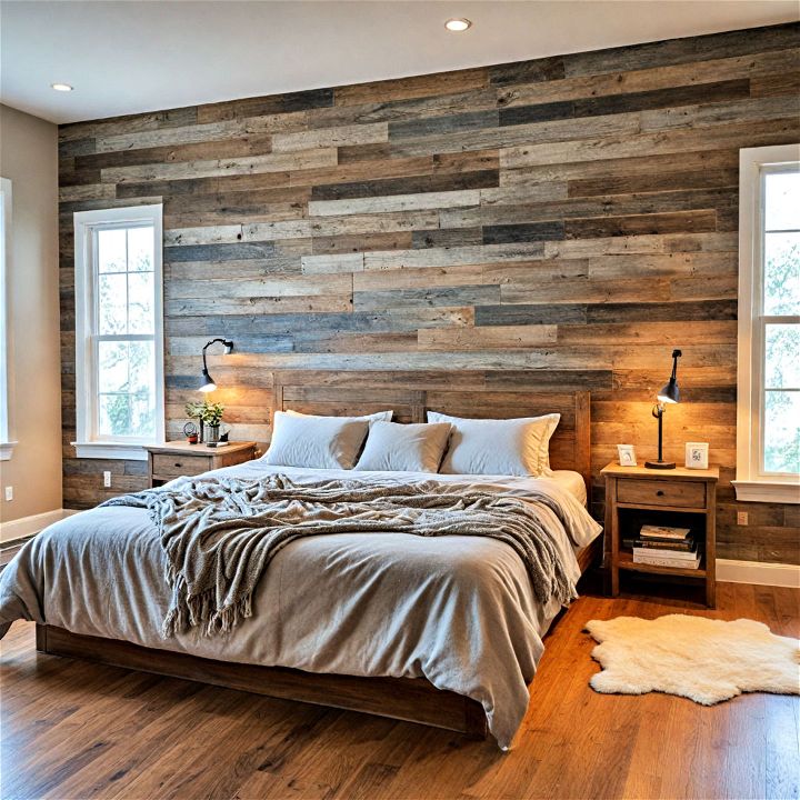 cozy and stylish distressed wood wall