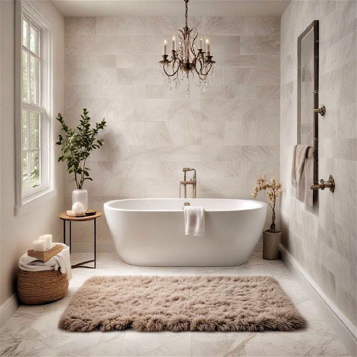 cozy bath rug to add warmth and luxury