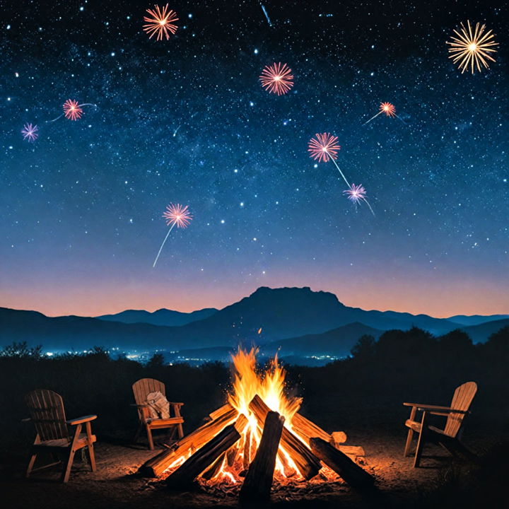 cozy bonfire under the stars