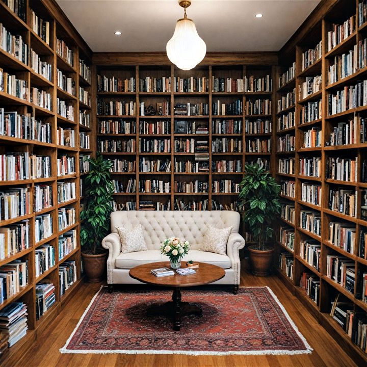 cozy bookstore wedding
