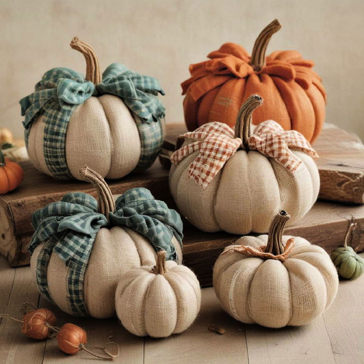 cozy fabric pumpkins