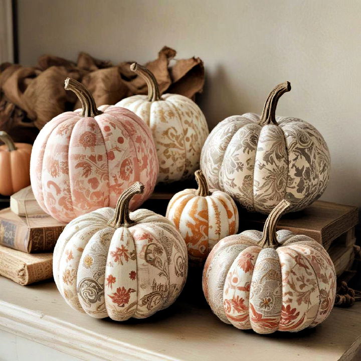 cozy fabric wrapped pumpkins