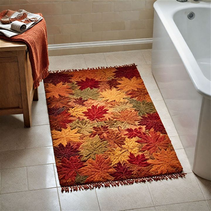 cozy fall themed rug pattern