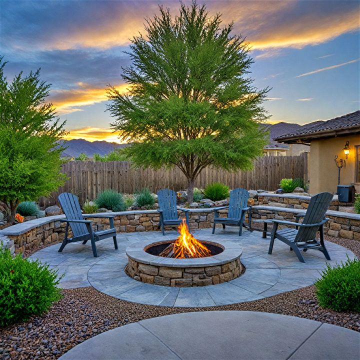 cozy fire pit for arizona backyard