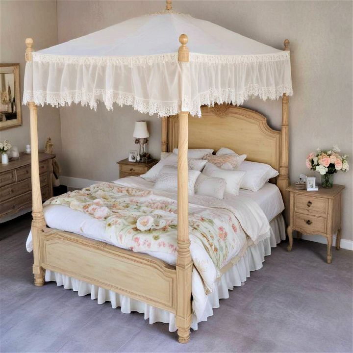 cozy french provincial canopy bed