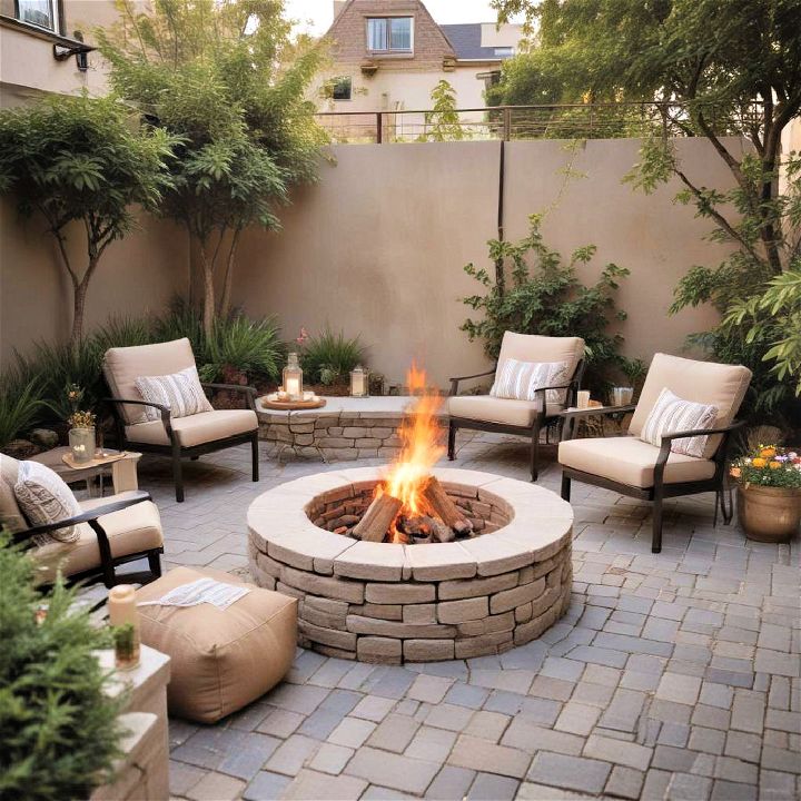 cozy gathering spot with a compact fire pit