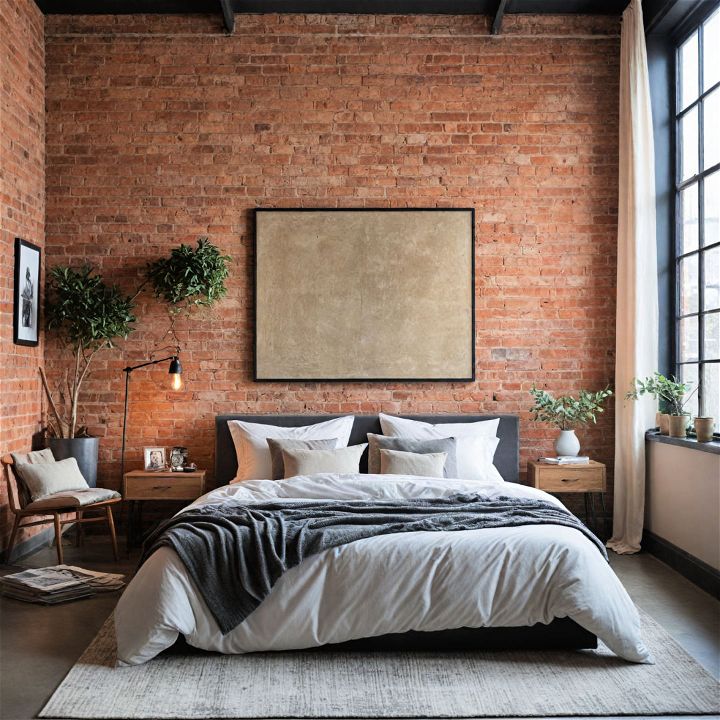 cozy industrial chic bedroom
