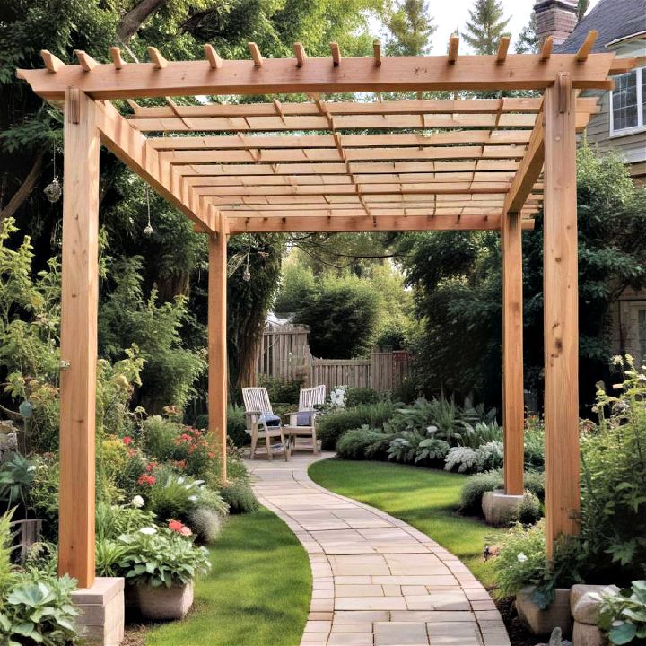 cozy outdoor space with pergolas and arbors