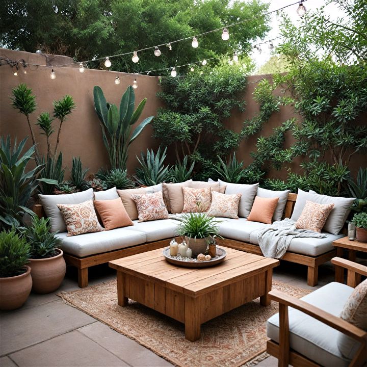 cozy patio lounge with comfortable seating