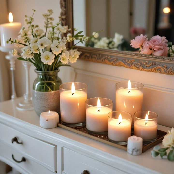 cozy scented candles for dresser decor