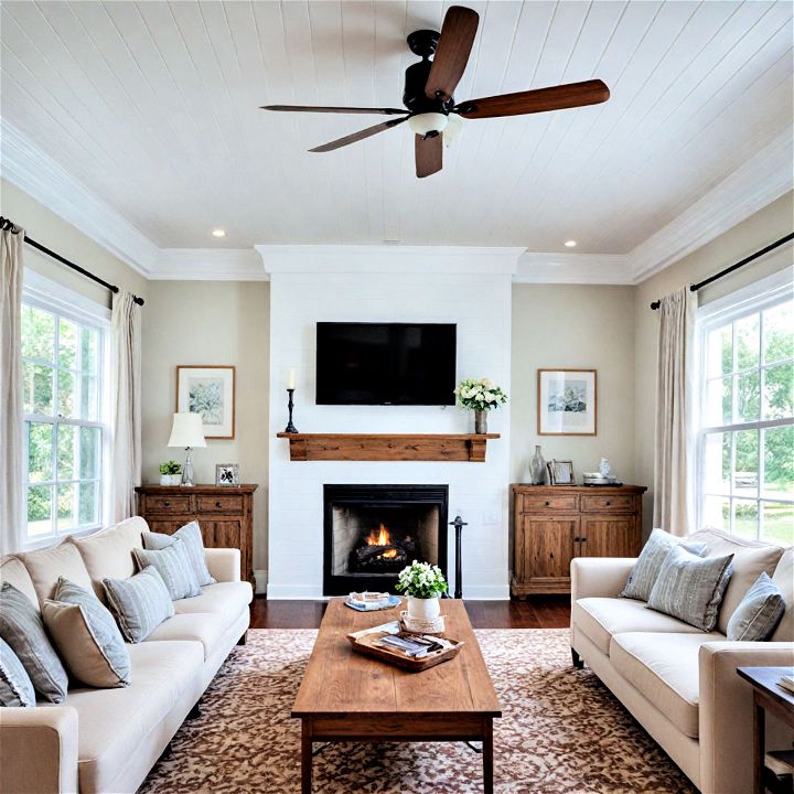 cozy shiplap ceiling