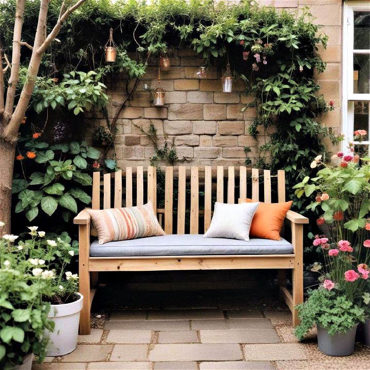 cozy small garden seating area