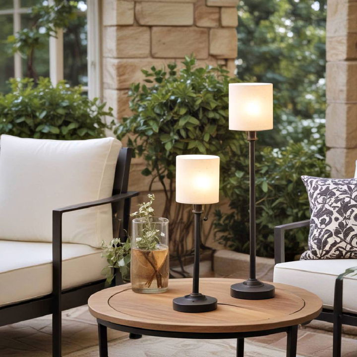 cozy table lamps for covered patio