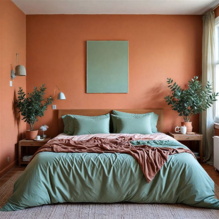 cozy terracotta bedroom paint color