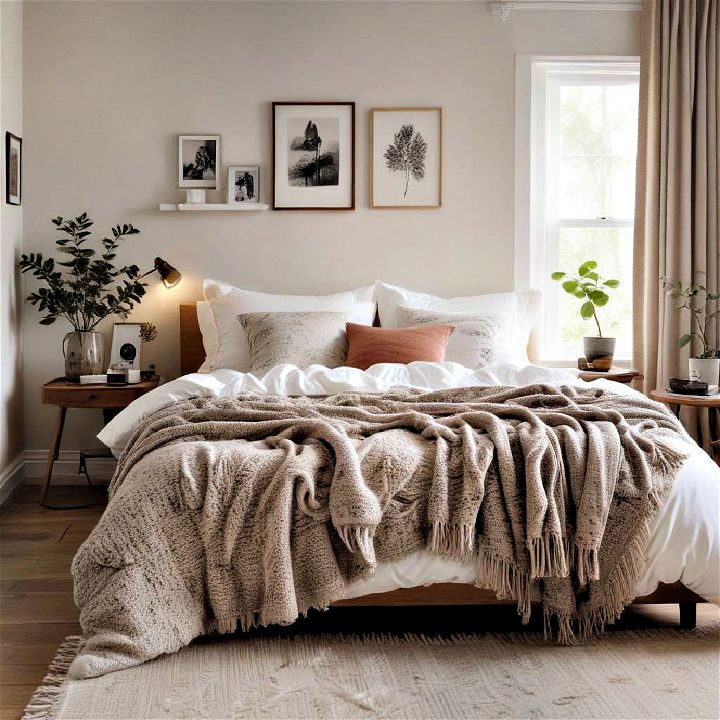 cozy textiles hipster bedroom
