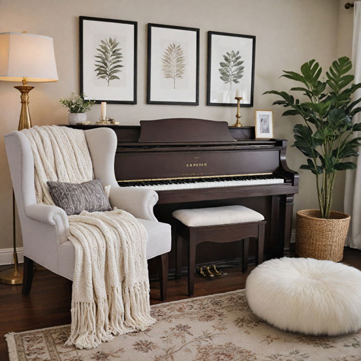 cozy throw blankets for piano room