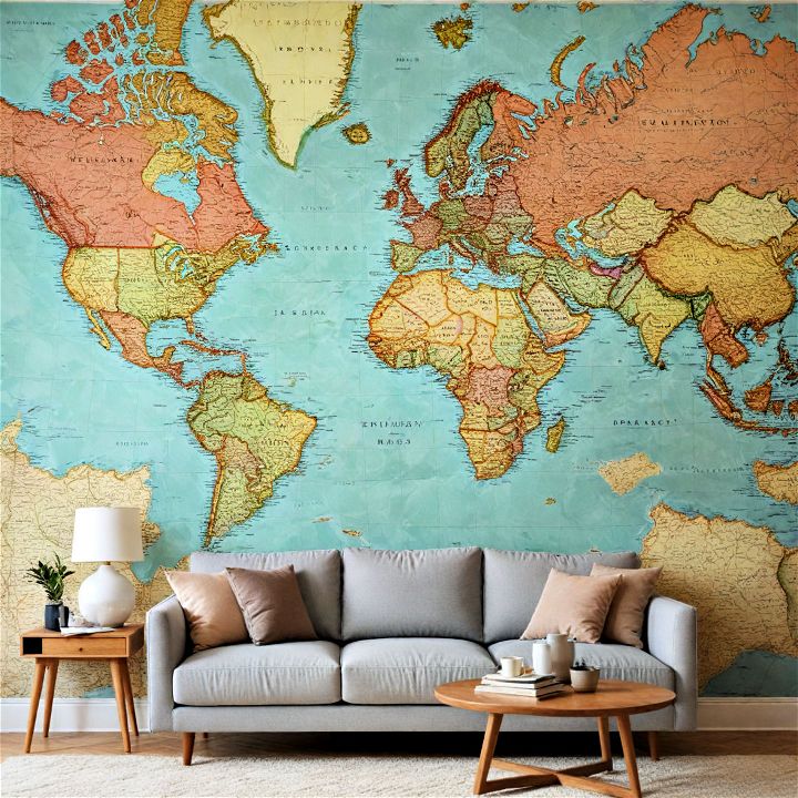 cozy vintage map wallpaper