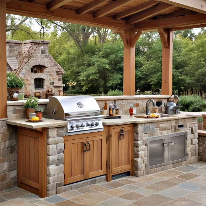 craftsman style outdoor kitchen