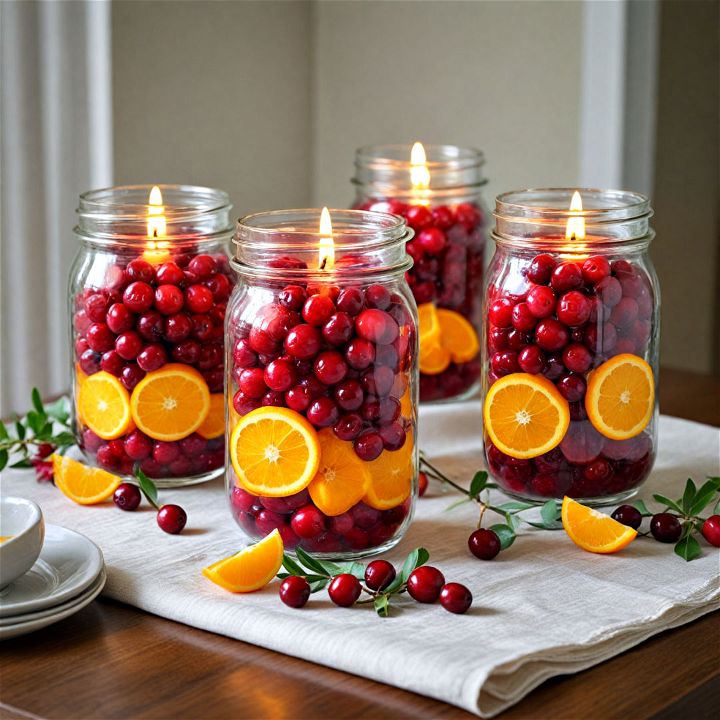 cranberry and orange centerpiece