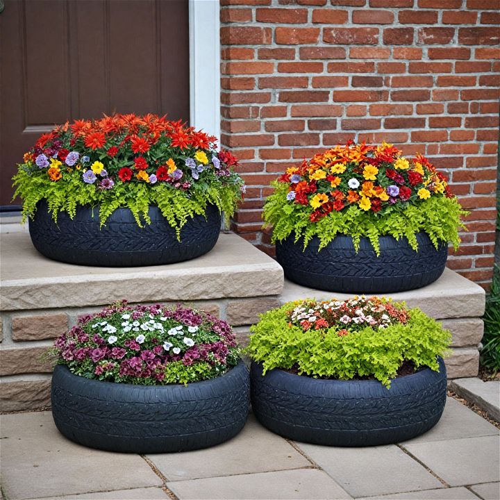 creative and sturdy tire planters