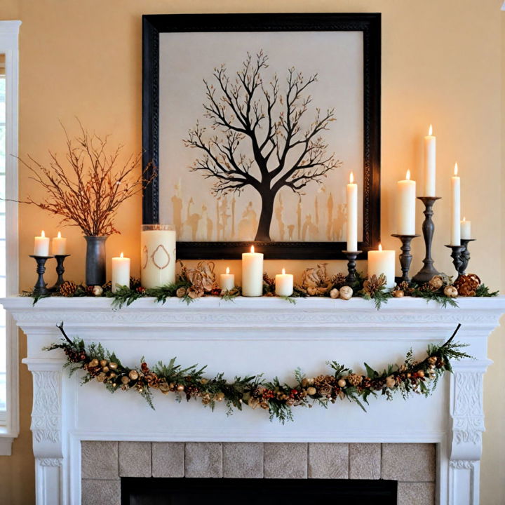 creative mantel candles decor