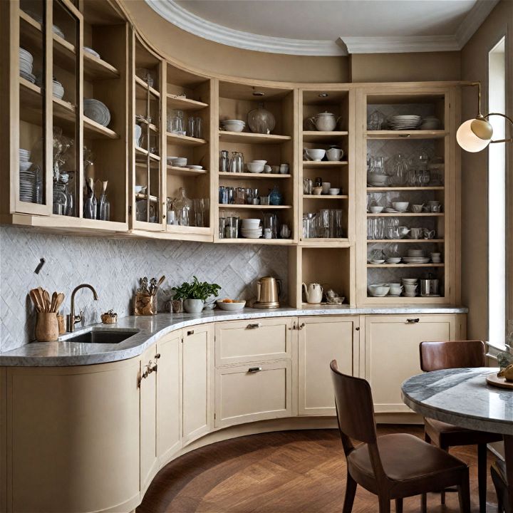 curved cabinets for art deco kitchen art deco kitchen
