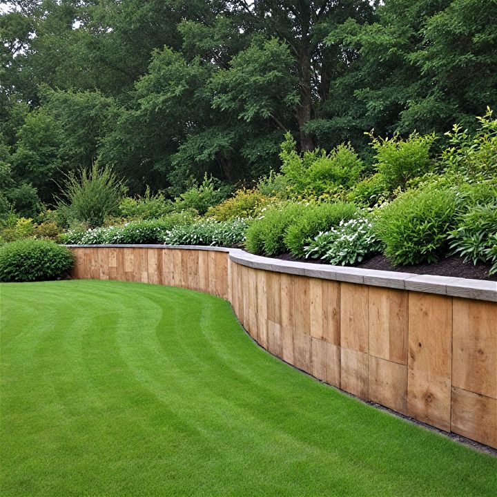 curved timber wall for dynamic gardens