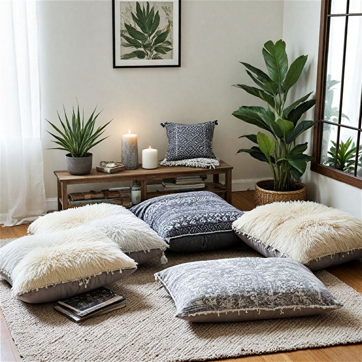 cushion clad corner for meditation room