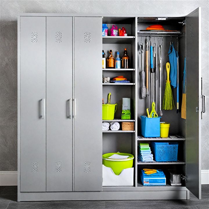 custom closet to store cleaning tools