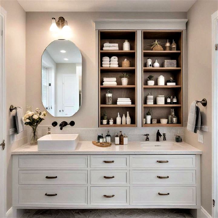 customizable and built in bathroom cabinets