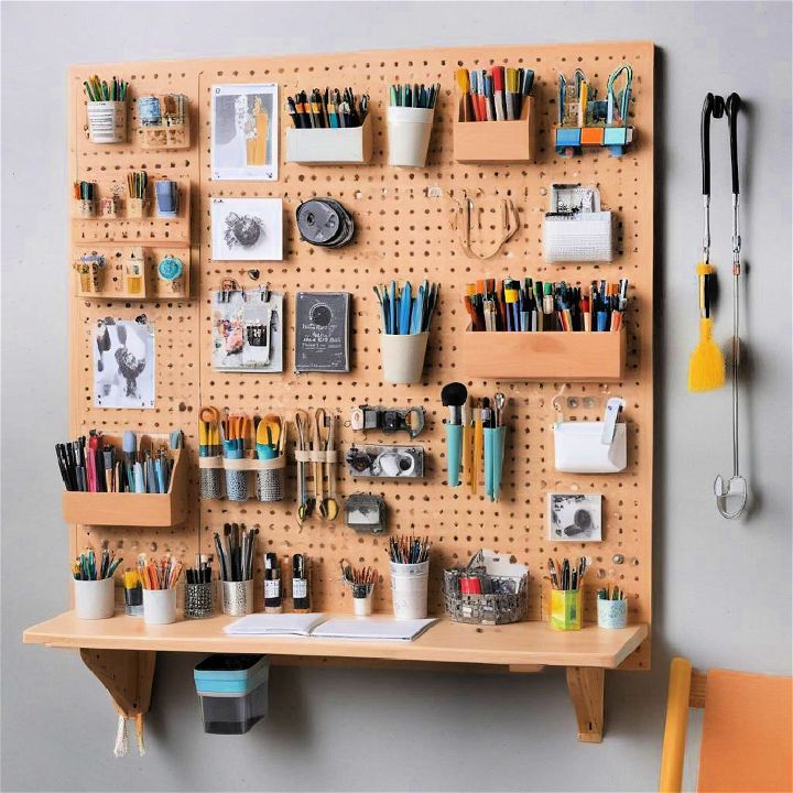 customizable pegboard wall organizer