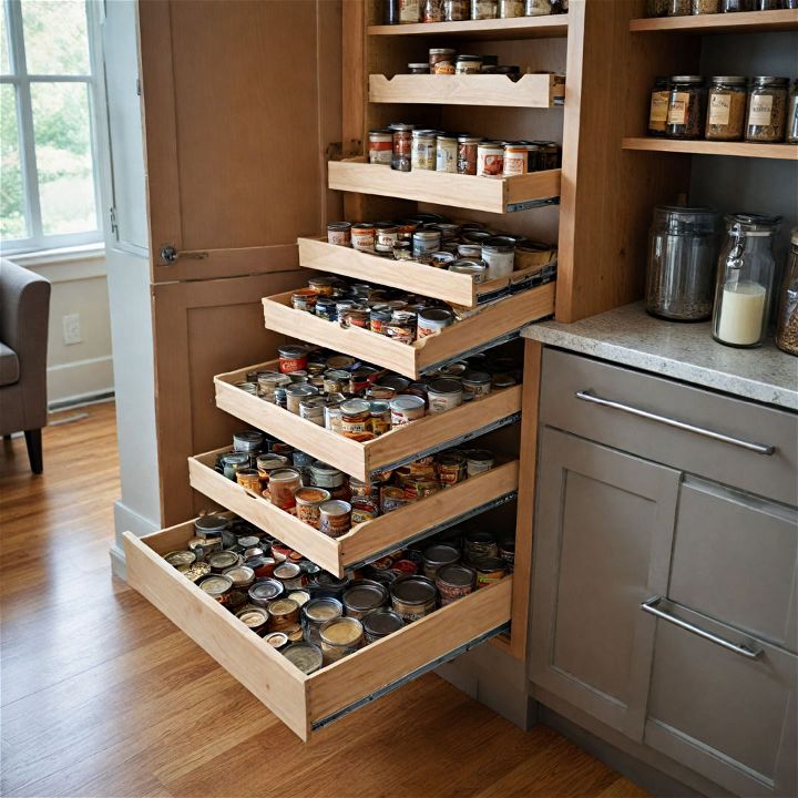 customizable pull out pantry eclectic kitchen