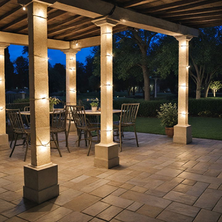 customized rope lights for covered patio
