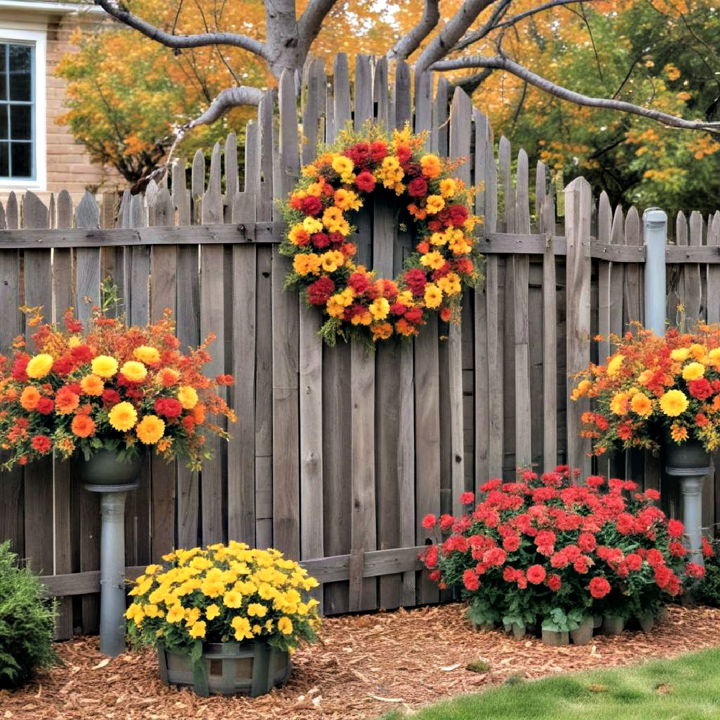 decor fence line with the seasonal floral
