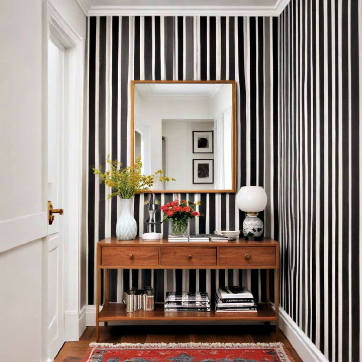 decorate hallway with bold stripes