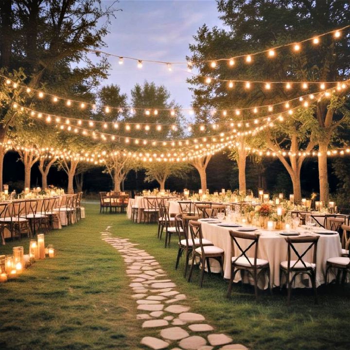 decorate venue with warm lighting