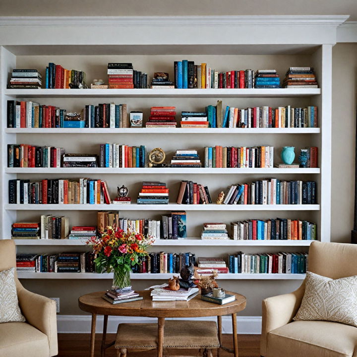 decorate with books horizontally and vertically