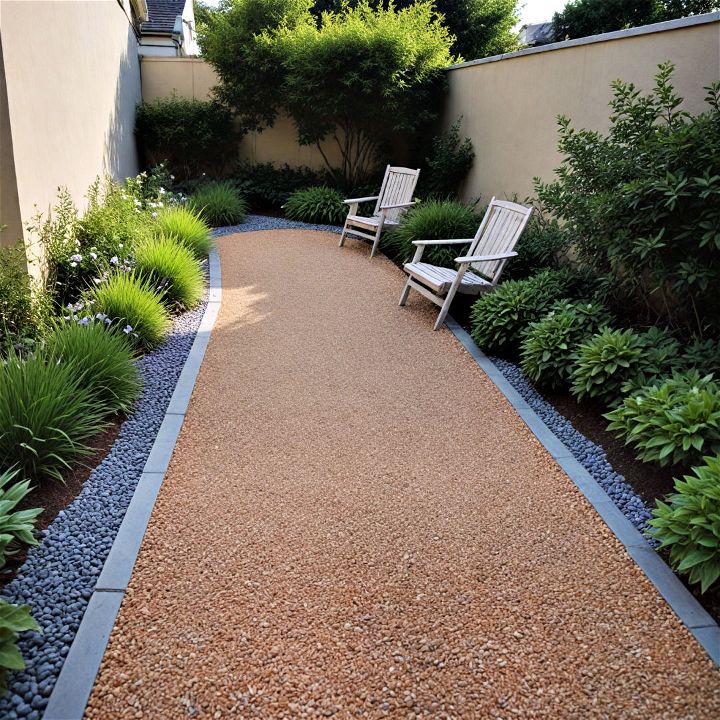 decorative and functional gravel pathway