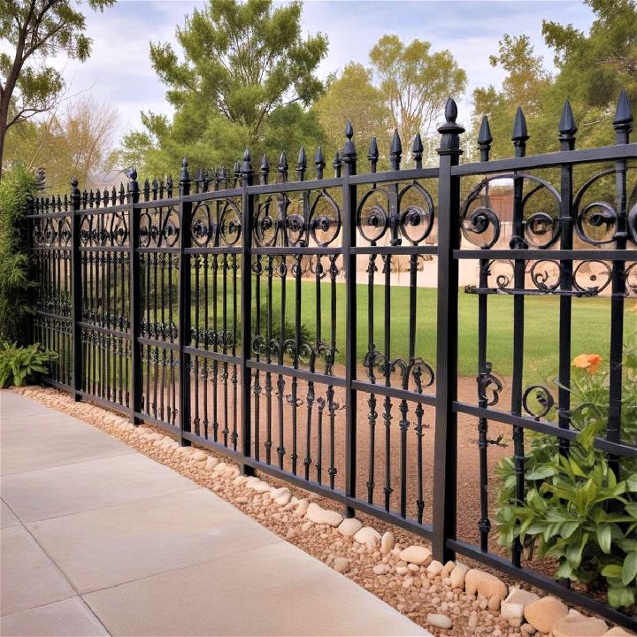 decorative backyard metal fence